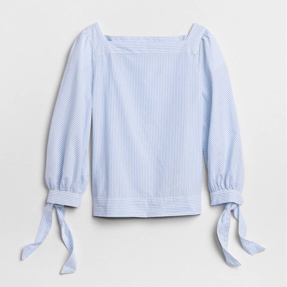 GAP Print Tie Cut Blouse Im Poplin